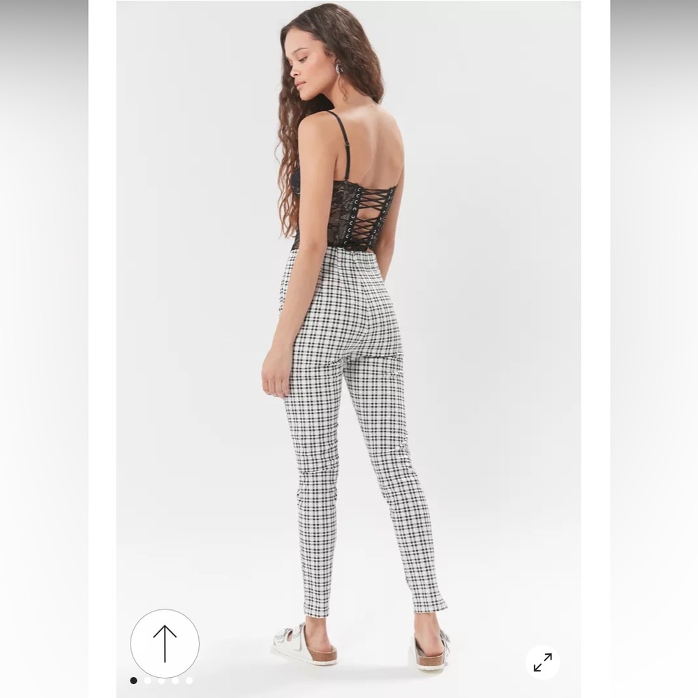 UO Dove plaid stretchy pin-up pants
